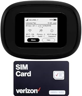 Verizon Wireless Jetpack Inseego MiFi M1000 5G Mobile Hotspot | Verizon 4G LTE & 5G | Portable WiFi Hotspot for Travel | Mobile Hotspot with Ethernet Port | Speed Up to 2,4 Gbps |EVDO-LINK Bundle