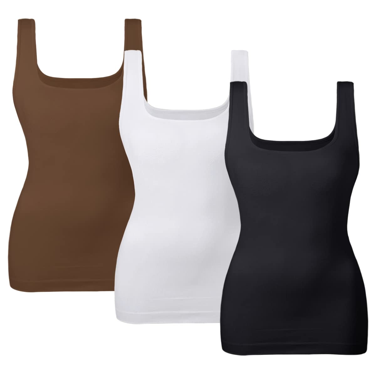 EUYZOU Women's Tummy Control Shapewear Tank Tops Seamless Square Neck Compressio