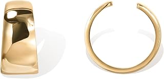 PAVOI 925 Sterling Silver 14K Gold Plated Cubic Zirconia Sparkling Round Huggie Ear Cuff Gold Earrings for Women | Clip On Cartilage