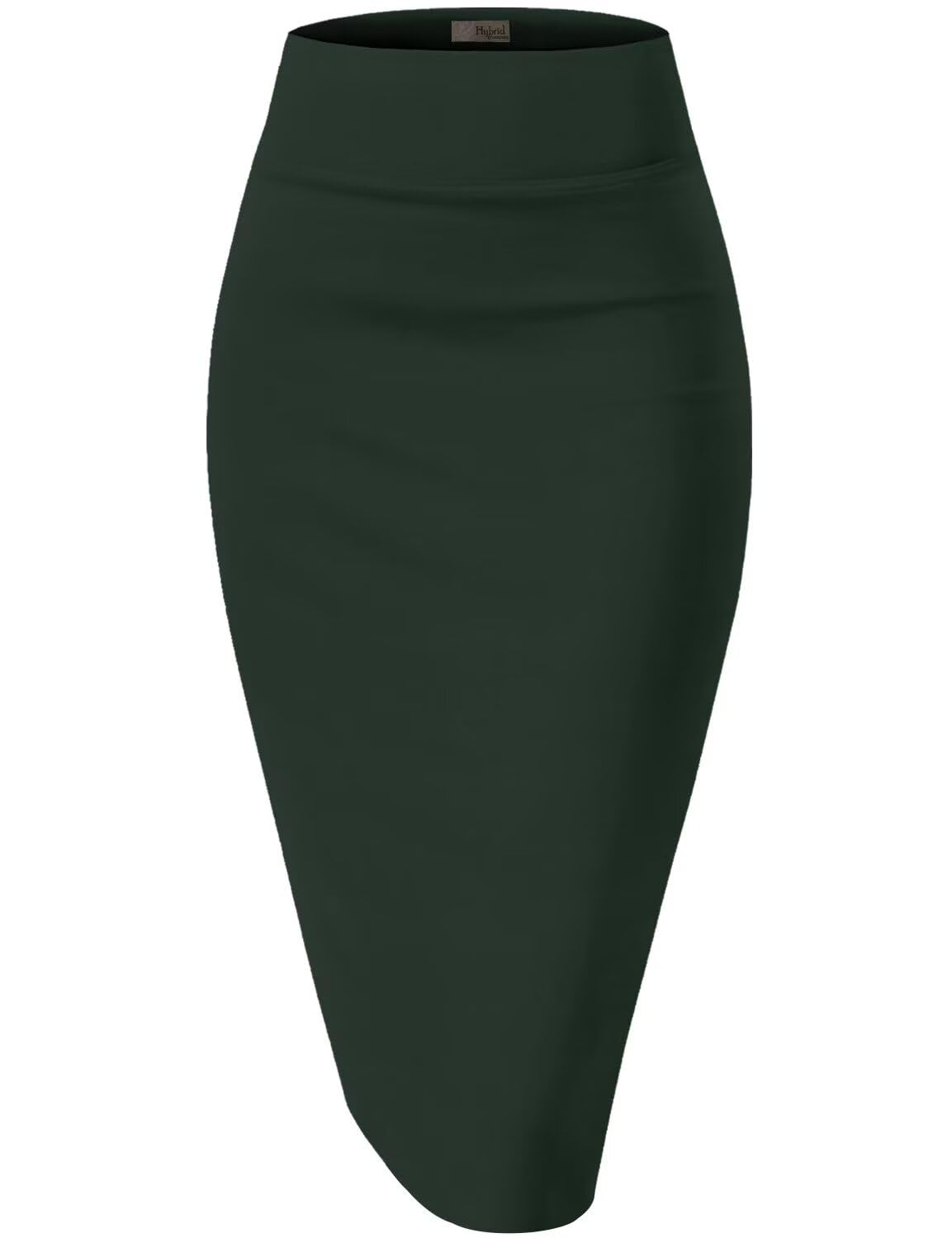 Hybrid & Company Women's Premium Nylon Ponte Stretch High Waist Pencil Suit Skir