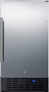 Summit Appliance FF1843BSSADA ADA Compliant 18" Wide Built-in Undercounter All-refrigerator with Stainless Steel Door, Black Cabinet, Digital Thermostat, Automatic Defrost and Front Lock