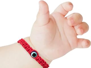 Red Bracelet for Babies, Baby Girl and Baby boy. Protection Amulet for baby. String for Good Luck and The Evil Eye. Infant Bracelet for baby color red,blue,pink black (Red bracelet blue eye)