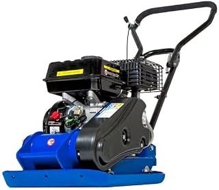 Hyundai 60kg 37cm 196cc Petrol Plate Compactor Wacker Plate with Wheels, 530mm x 370mm Plate, Travelling Speed of 25m/min, Compaction Depth of 250mm & 3 Year Warranty