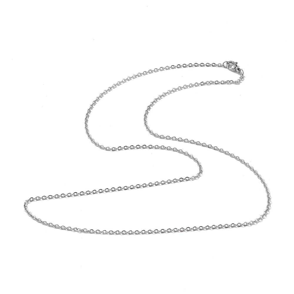 10 Pendant Hanging 304 Stainless Steel Chain Necklaces with Extension Chain Taps