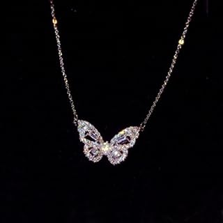 Elegant Butterfly Pendant Necklace for Women Cubic Zirconia Jewelry