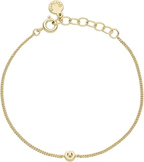 gorjana - Wilder Mini Alphabet Bracelet 6"-7" - 18k Gold or Silver Plated Finish - Personalized Bracelet - Spring Ring Closure - Wearing Stylish Link Bracelet - Timeless and Versatile