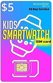 SpeedTalk Mobile $5 Preloaded SIM Card Kit for Kids Smart Watch GPS & Activity Tracking | 3 in 1 Simcard - Standard, Micro, Nano | Children GSM 5G 4G LTE Smartwatches Wearables | 30 Days Service Plan