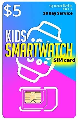 SpeedTalk Mobile $5 Preloaded SIM Card Kit for Kids Smart Watch GPS & Activity T