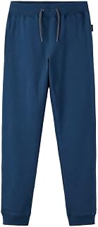 Name It Pantaloni in Felpa Bimbo con Orlo a Coste, Chiusura con Cordino e Tasche Laterali. Fodera in Cotone per Una Sensazione di Comfort. Colore Blu