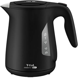 Tefal Electric Kettle 1.2L (0.32 gal) Large Capacity Fall-Prevention Hot Water Leak Lock "Justine Lock Black" Steam-Saving Design KO5908JPA | 転倒お湯もれロック｜ 省スチーム設計｜大容量｜転倒お湯もれロック