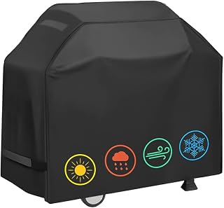 Grill Cover, Waterproof BBQ Grill Cover, 58 inch Rip-Proof and Anti-UV Barbecue Gas Grill Cover Compatible for Weber Char-Broil Nexgrill Grills and More(147cm x 61cm x117cm)