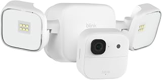 Blink Outdoor 2K+ Floodlight Camera (newest model) — Wireless smart security camera, 2K video resolution, 700 lumens, two-year battery life, Sync Module Core included — 1 camera system (White)