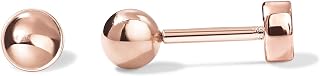 PAVOI 14K Gold Plated Ball Flatback Earrings for Women, Cartilage Stud