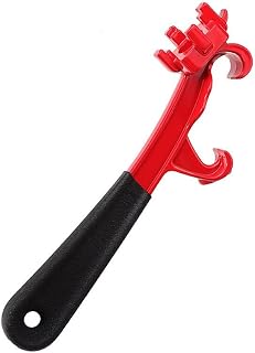 3-in-1 Bung Bucket Opener Tool – Aluminum Drum Lid Remover for 5-55 Gallon Drums, Paint Cans, and Pails,9.6 Inch Aluminum Barrel Wrench Tool with Non-Slip Rubber Handle, Multi-Functional Barrel Wrench