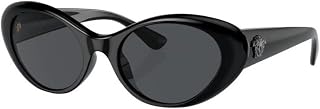 Versace Woman Sunglasses Black Frame, Dark Grey Lenses, 53MM