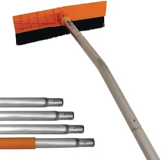 Roof Brush + Snow Rake All-in-One Tool | Clear, Leaves, Snow & Debris Fast | 22ft Reach | Adjustable for Valleys | Year-Round Roof Cleaning Broom & RoofRake | Lightweight, Easy to Use, US Made