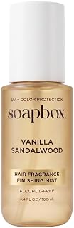 Soapbox Vanilla Sandalwood Hair Perfume | Leaves Hair Fresh, Smooth &amp; Scented - Long Lasting, Shine &amp; Flyaway Control - Alcohol Free Fragrance Finishing Mist - 3.4oz