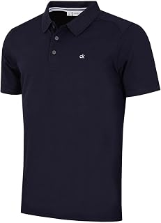 Calvin Klein Men's 2026 Golf Campus 3 Button Polo Shirt Ribbed Collar