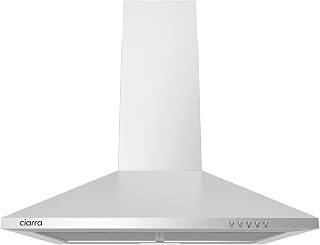 CIARRA 60cm Chimney Cooker Hood, 370m³/h,Ducting & Recirculation,CAS6201A | Stainless Steel Vent Hood | 3-Speed Push Button | LED | 62dB Low Noise