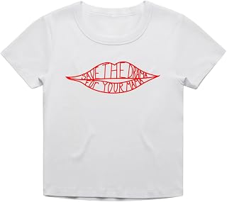 Save The Drama for Your Mama - Cropped Baby Tee - Rachel Inspired - Cropped Fit Y2K Style - Handmade Screen Printed T-Shirt - UK Made