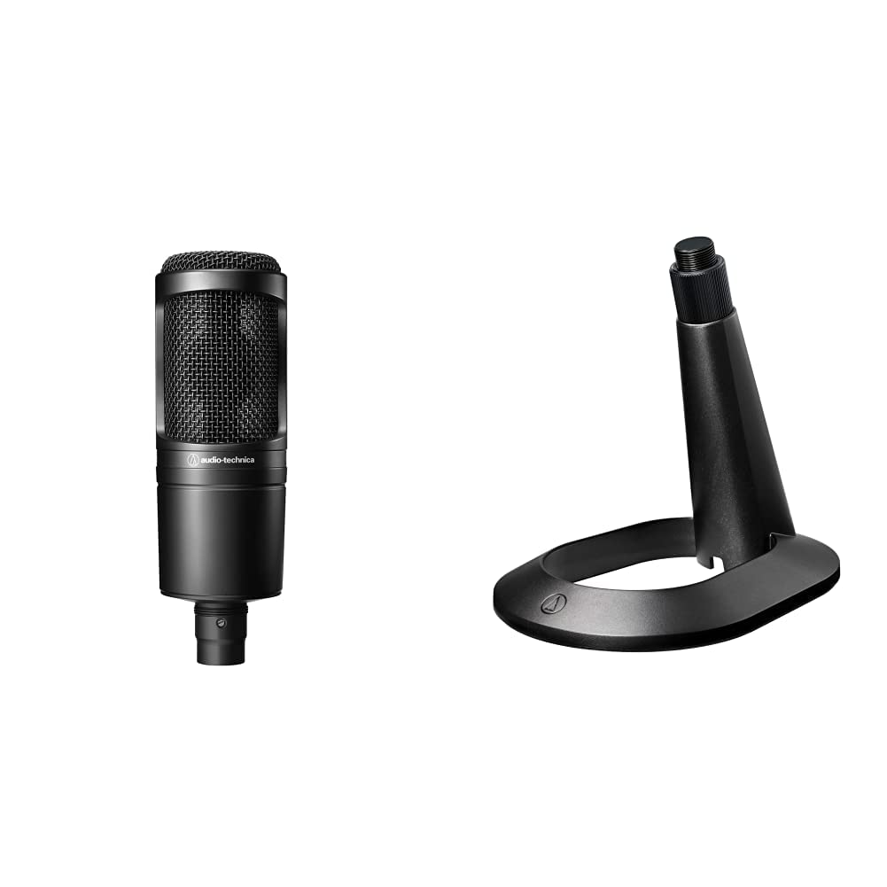Audio-Technica AT2020 Condenser Microphone & Microphone Stand AT8703