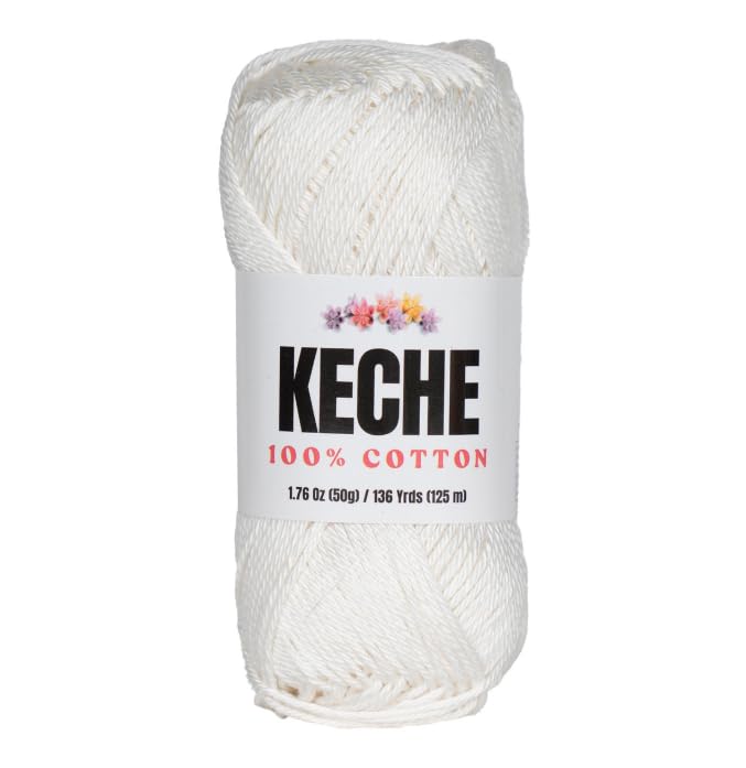 Cotton Yarn - 100% Cotton Yarn for Crocheting and Knitting, Mercerized Cotton Am