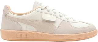 PUMA Women's Palermo Leather Sneaker, Warm White Snow Alpine Cashew, 37.5 EU