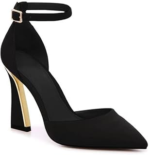Womens Pumps Point Closed Toe High Heels Ankle Strap Heeled Sandals