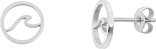 Nuoli Wave Earrings (Diameter 10 mm) for Women Girls Stainless Steel