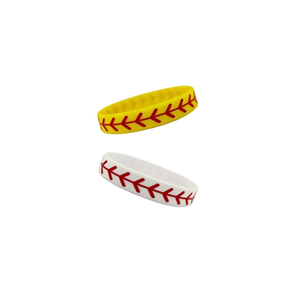Zian Baseball Softball Silicone Wristband Bracelets Sports Stitch Rubber Bracele