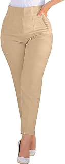 BIRW Womens High Waisted Pants 2024 Trendy Skinny Business Work Casual Pencil Trousers with Pockets