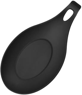 Generic Silicone Spoon Rest - Black Kitchen Bench Stand for Spoon Heat Resistant and Easy to Clean