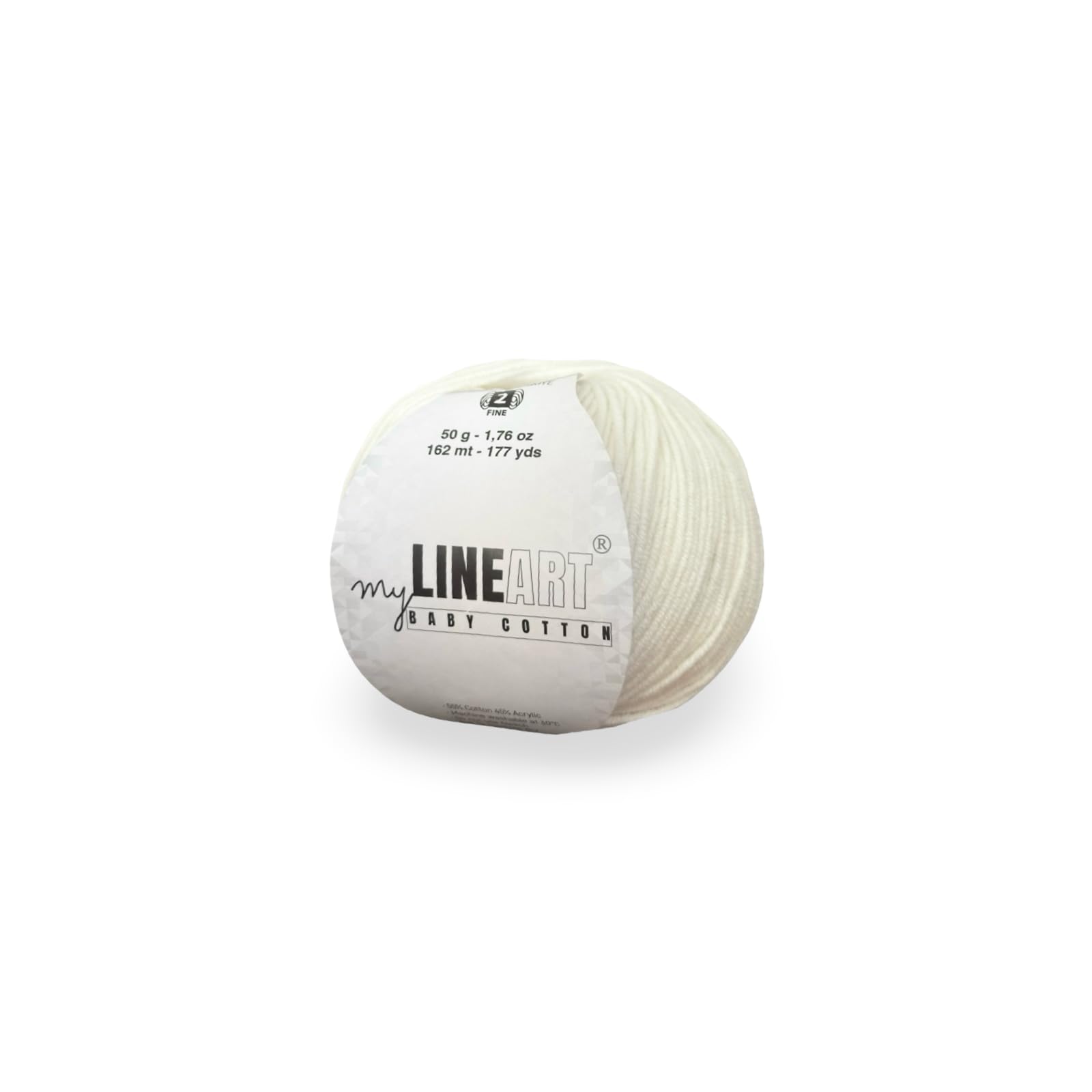 Baby Cotton Yarn, 55% Cotton 45% Acrylic, Fine (2) for Crochet and Knitting 1.76