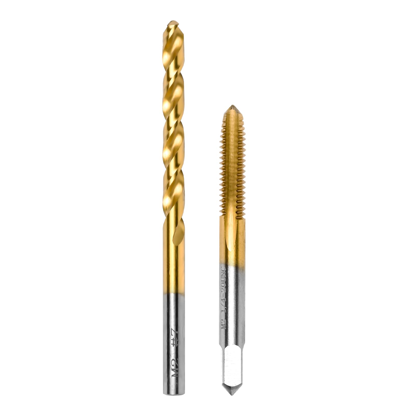 1/4"-20 UNC Tap and #7 Drill Bit Kit for Metal, M2 HSS Drill and Tap Set | Combi