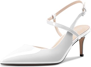 Aachcol D'Orsay Women's Ankle Strap Slingback Pumps Mid Heel Pointed Toe 2.5"