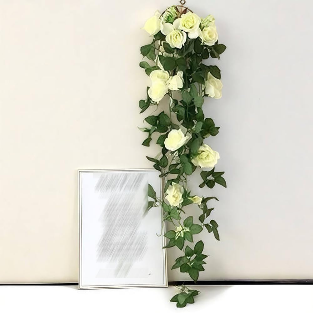 1Pcs 95cm Artificial Flowers Hanging Rose Vine Home Wedding Party Decoration Gar