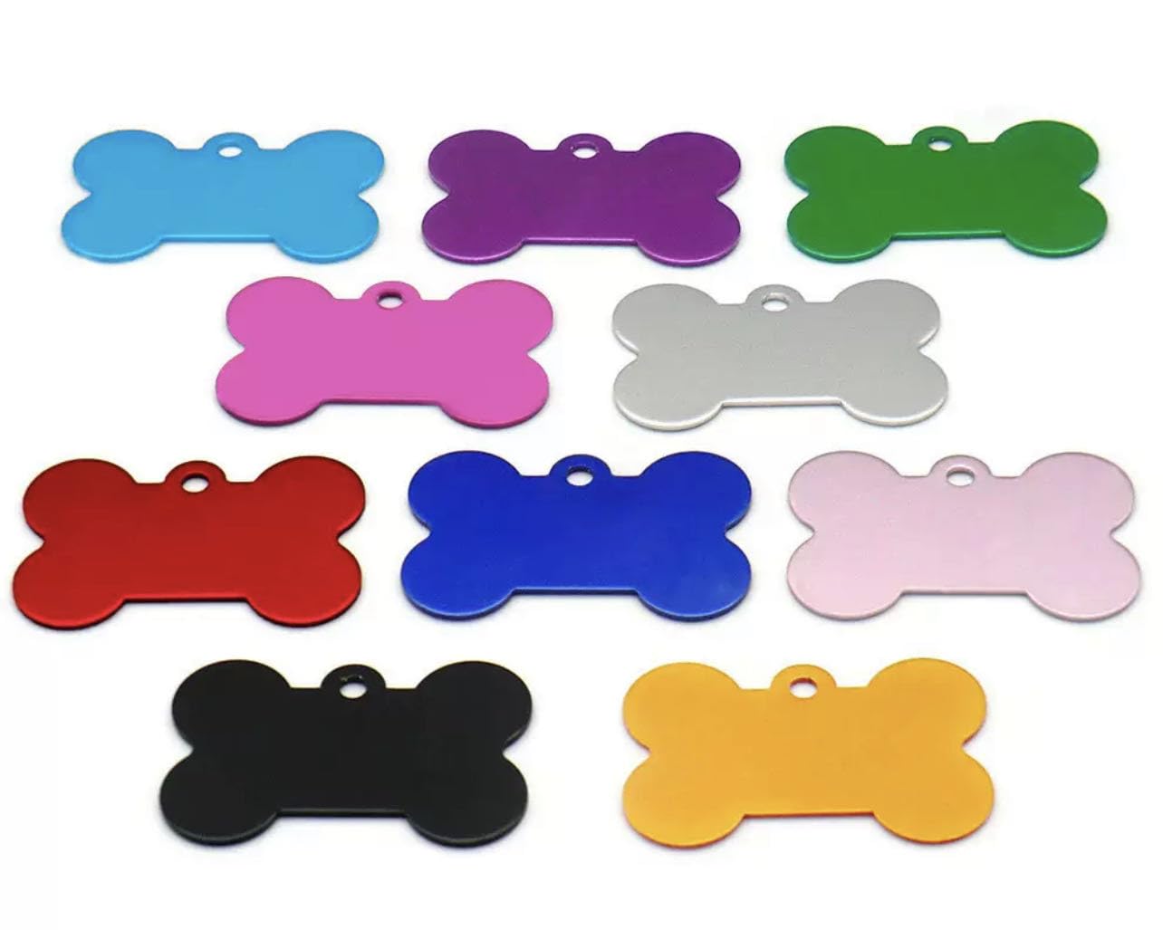 Dog Cat ID Tags in 10 Colors, Customized Pet Name Tags - Personalized Dog and Ca