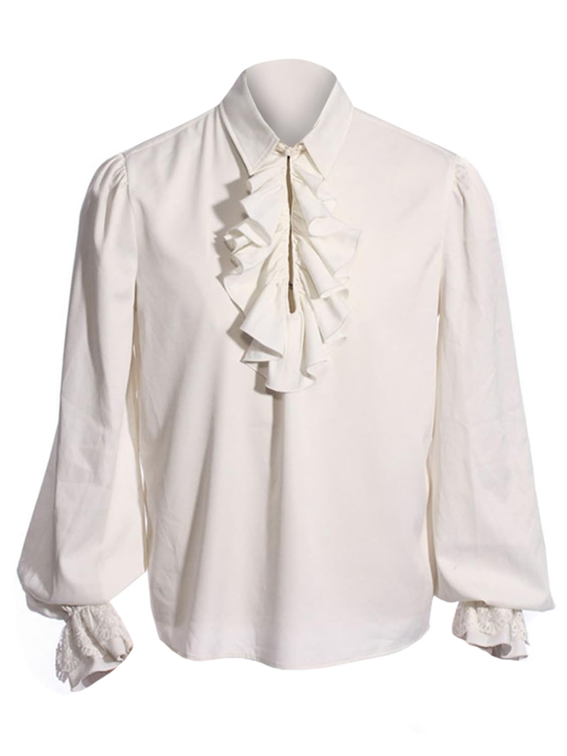 Bbalizko Mens Pirate Shirt Ruffle Victorian Renaissance Medieval Poet Shirt | St