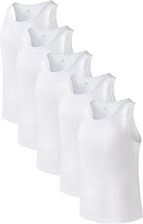 DAVID ARCHY Underarm Men's Underarm Tank Tops with Round Neck V-Neck or Short Sleeves Soft White Black Grey