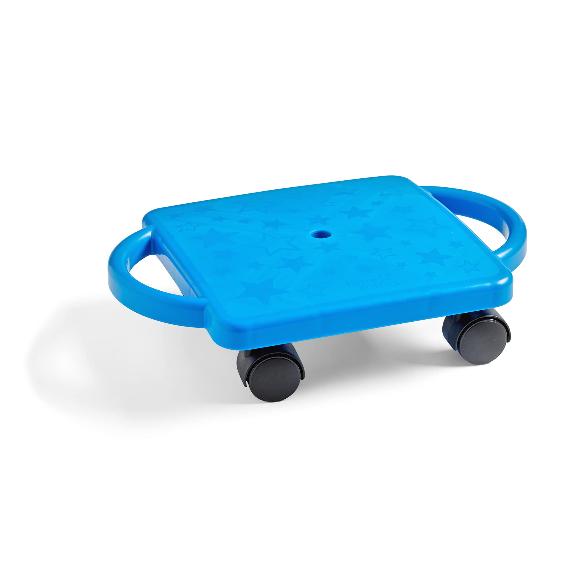hand2mind Blue Indoor Scooter Board with Safety Handles for Kids Ages 6-12, Plas
