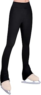 Nymphperi Girls Ice Skating Pants High Waist Leggings 5-16 Years Old | Soft Seamless Warm Bell Bottoms for Kids Teens Competition