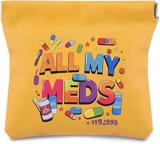 All My Meds Travel Toiletry Bag for Men and Women, Funny Medicine Organizer Bag for Pills, Bottles, Cosmetics, Doctors, Nurses, Christmas Appreciation Gifts for Women and