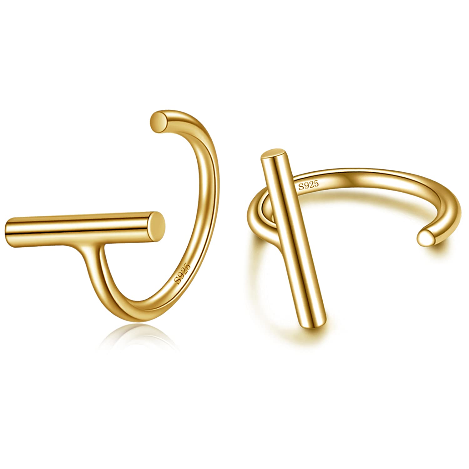 CHIC & ARTSY Huggie Earrings for Women 925 Sterling Silver Half Hoop Earrings - 