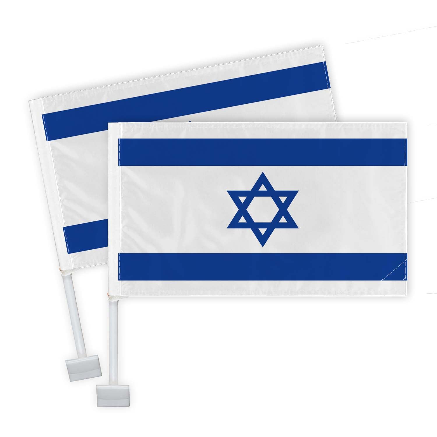 2 PCS Israel Car Flag,Heavy Duty Israeli National Decor,Two Layer Digital Printe