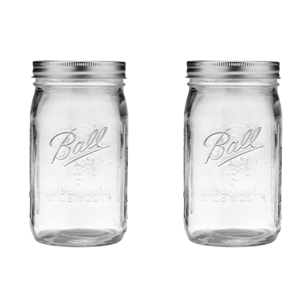 Ball Wide Mouth Glass Mason Jars with Lids and Bands, Used for Canning, Pickling