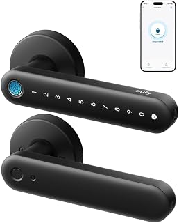 eufy Security Smart Lock FamiLock C32, Fingerprint Keyless Lock with Handle | Interior Doors, Built-in Wi-Fi, App Control, Auto Lock, 4 AA Batteries, Alexa/Google, Rekey Not Supported, Keyless Door Lock