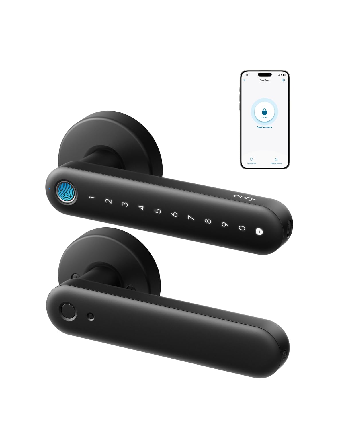 eufy Security Smart Lock FamiLock C32, Fingerprint Keyless Lock with Handle | In