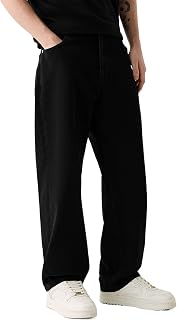 Men's Loose Fit Jeans Skater Straight Leg Denim Pants