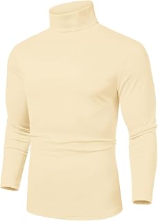 COOFANDY Men's Slim Fit Basic Turtleneck Long Sleeve Lightweight Pullover Sweaters Casual Knitted Tops
