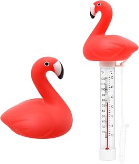 XY-WQ Flamingo Floating Pool Thermometer with String, Easy-Read | Large size easy-read scale and included string for swimming pools, spas, hot tubs and ponds.